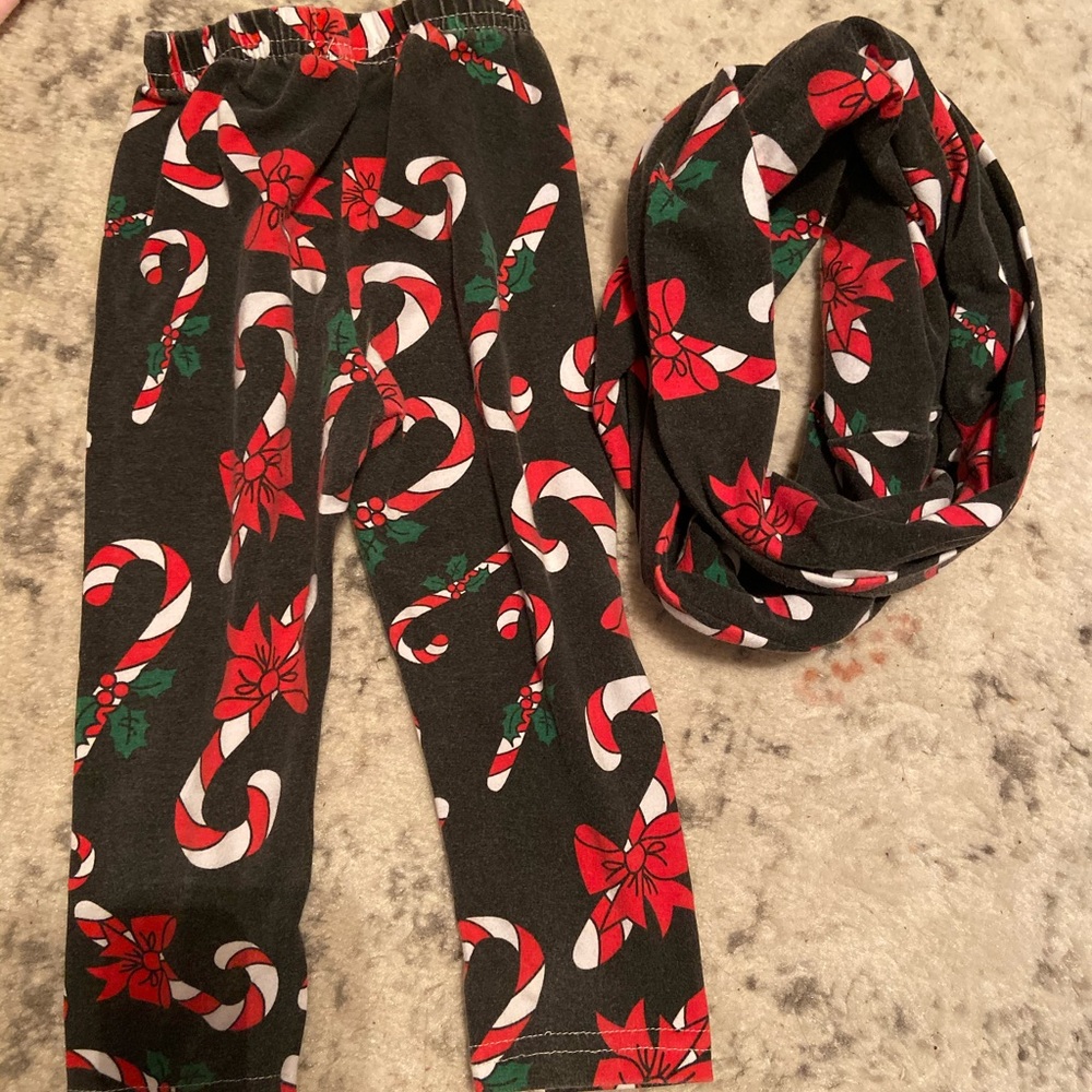 Candy cane pants and scarf